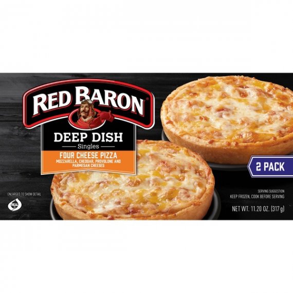 Red Baron® Singles Deep Dish Four Cheese Pizzas, 11.20 oz, 2 Count, 12 image