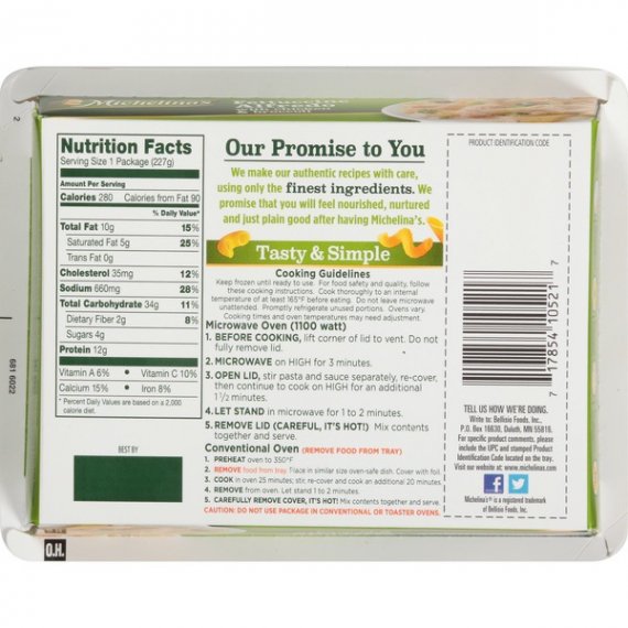 Michelina's Fettuccine Alfredo with Chicken & Broccoli Frozen Entree 8 oz. Tray, 3 image