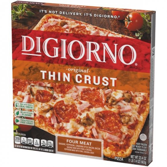 DIGIORNO Original Thin Crust Four Meat Frozen Pizza 23.4 oz. Box, 6 image