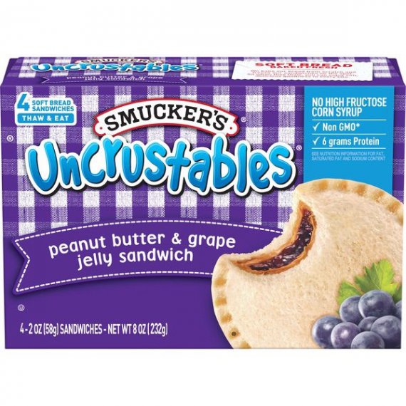 Smucker's Uncrustables Peanut Butter & Grape Jelly Sandwich, 4-Count