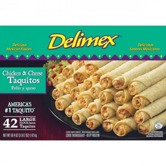 Delimex Chicken & Cheese Flour Taquitos, Frozen Appetizer, 42 ct - 50.4 oz Box, 4 image