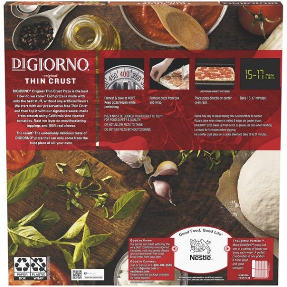 DIGIORNO Original Thin Crust Four Meat Frozen Pizza 23.4 oz. Box, 3 image