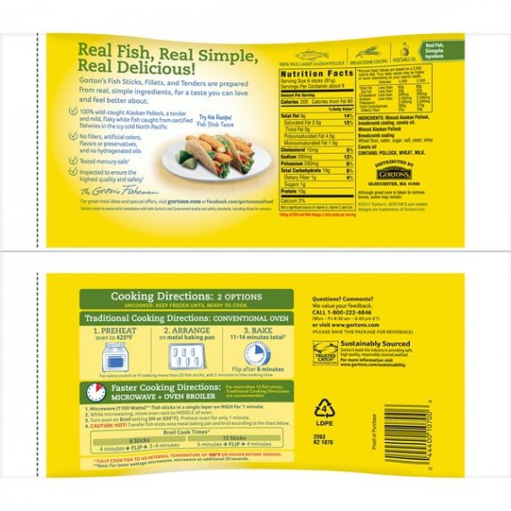 Gorton's Crunchy Breaded Fish Sticks, 52 count, 2 image