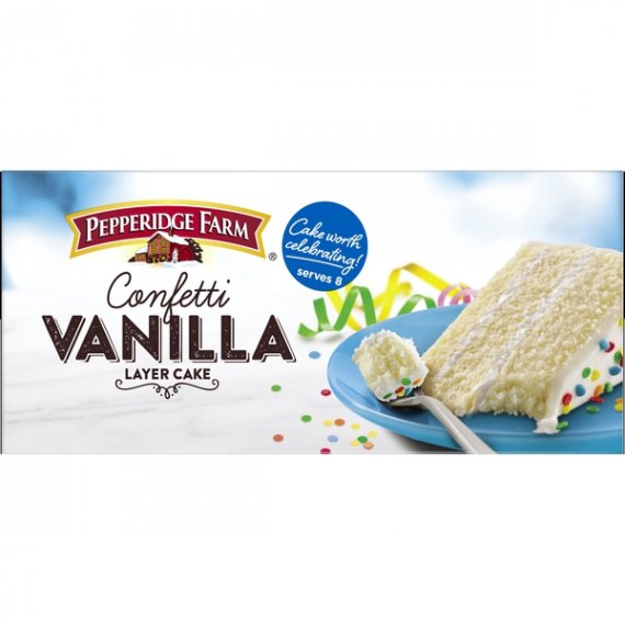 Pepperidge Farm Frozen Confetti Vanilla Layer Cake, 19.6 oz. Box, 9 image