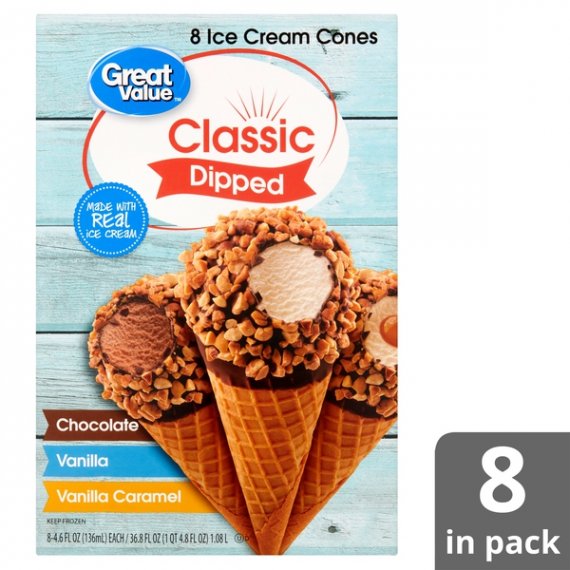 Great Value Classic Dipped Ice Cream Cones, 8 Count, 36 oz, 10 image
