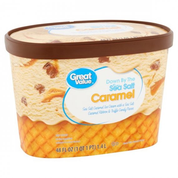 Great Value Down By The Sea Salt Caramel Ice Cream, 48 oz, 2 image