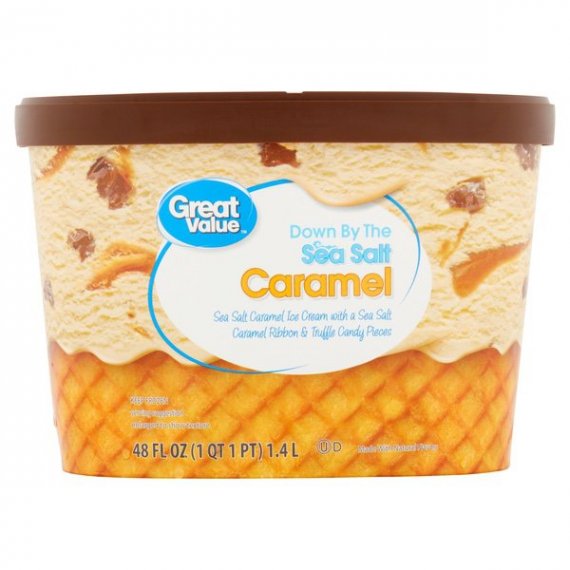 Great Value Down By The Sea Salt Caramel Ice Cream, 48 oz