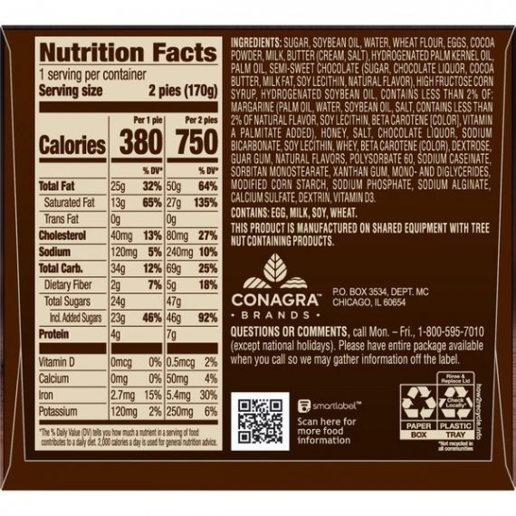 Marie Callender's Frozen Mini Pie Dessert, 2 Mini Chocolate Satin Pies, 6 Ounce, 8 image