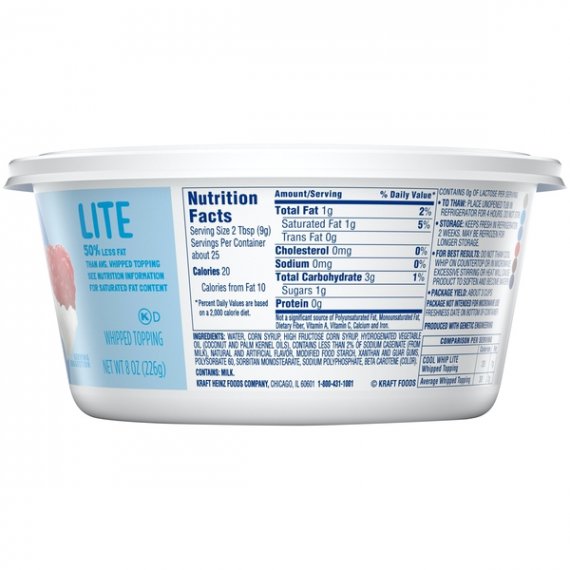 Cool Whip Lite Whipped Topping, 8 oz Tub, 8 image