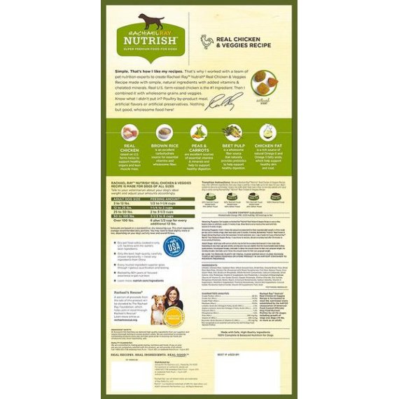 Rachael Ray Nutrish Natural Dry Dog Food, Real Chicken & Veggies Recipe, 28 lbs, 11 image