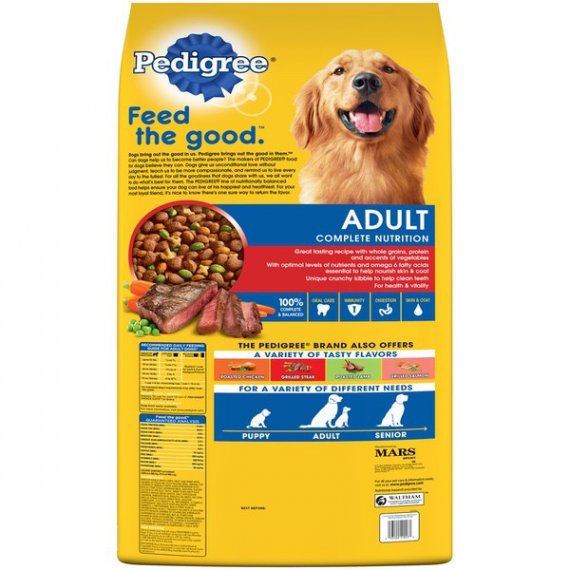 PEDIGREE Complete Nutrition Adult Dry Dog Food Grilled Steak & Vegetable Flavor, 50 lb. Bag, 4 image