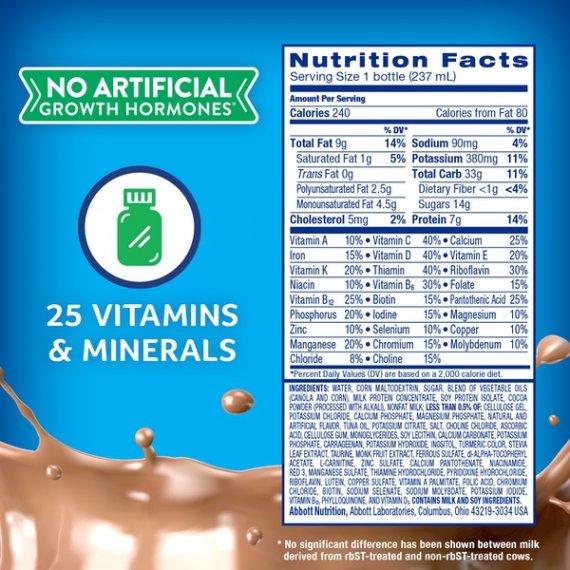 PediaSure Grow & Gain Kids’ Nutritional Shake, with Protein, DHA, and Vitamins & Minerals, Chocolate, 8 fl oz, 6-Count, 4 image