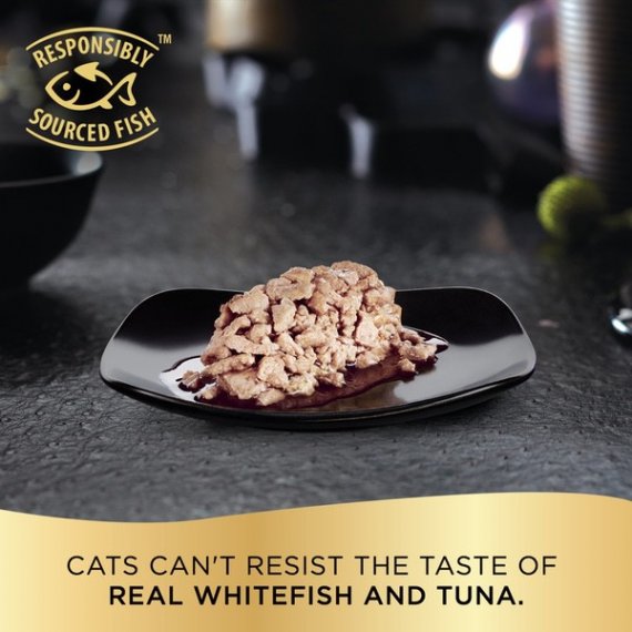 Sheba Perfect Portions Wet Cat Food Cuts in Gravy Delicate Whitefish & Tuna Entree, 2.6 oz. Twin-Pack Trays, 9 image