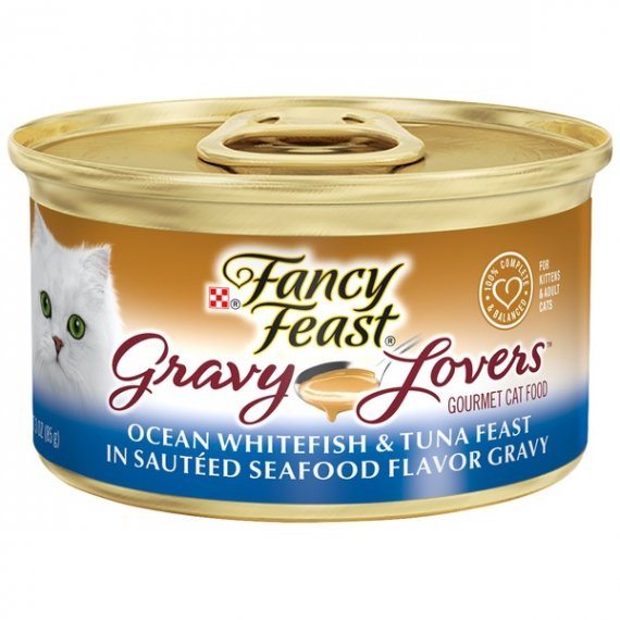 Fancy Feast Gravy Lovers Ocean Whitefish & Tuna Feast in Sauteed Seafood Flavor Gravy Wet Cat Food - 3 oz. Can
