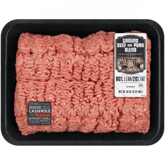 80% Lean/20% Fat, Ground Beef and Pork, 2.25 lb