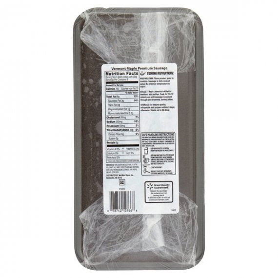 Great Value Vermont Maple Premium Sausage, 12 Oz., 4 image