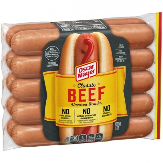 Oscar Mayer Classic Uncured Beef Hot Dogs, 10 ct - 15.0 oz Package, 6 image