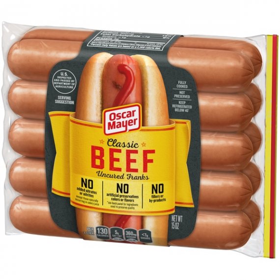 Oscar Mayer Classic Uncured Beef Hot Dogs, 10 ct - 15.0 oz Package, 8 image