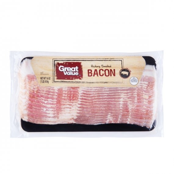 Great Value Original Naturally Hickory Smoked Bacon, 16 Oz.