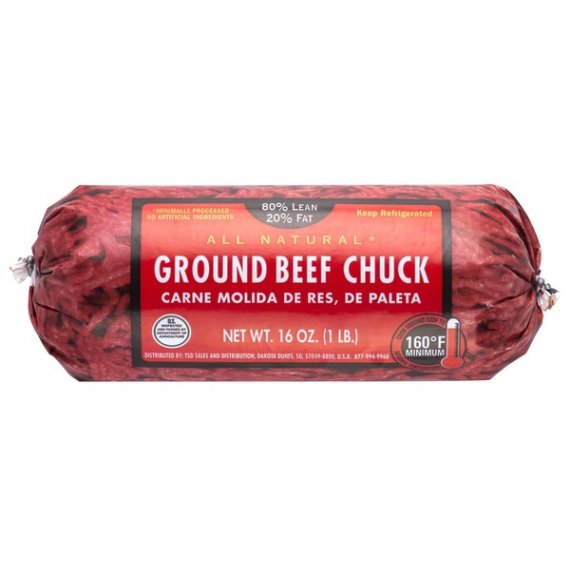 80% Lean/20% Fat, Ground Beef Chuck Roll, 1 lb