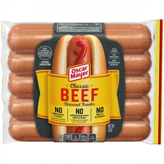 Oscar Mayer Classic Uncured Beef Hot Dogs, 10 ct - 15.0 oz Package, 7 image