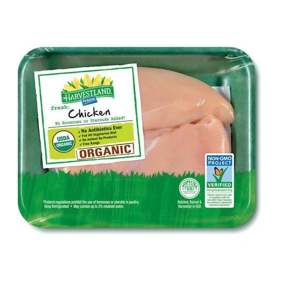 Perdue Harvestland Organic Fresh Boneless Skinless Chicken Breasts (1-1.45 lbs.), 2 image