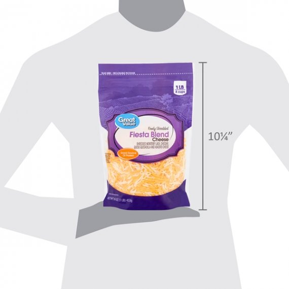Great Value Finely Shredded Fiesta Blend Cheese, 16 oz, 7 image