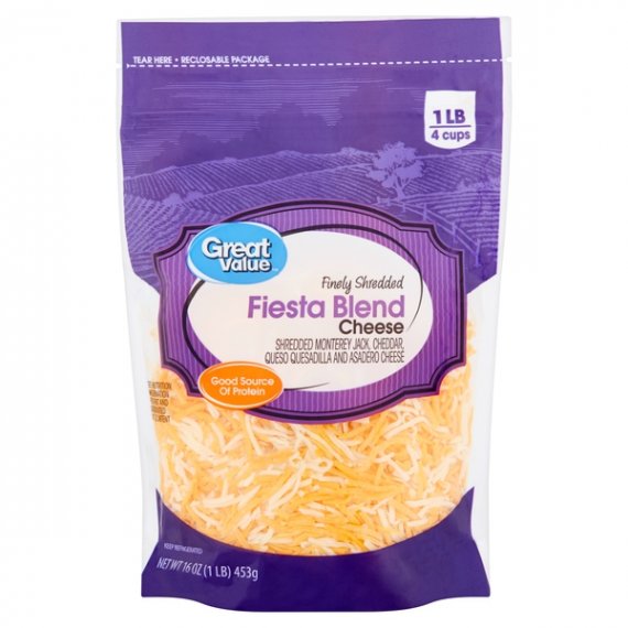 Great Value Finely Shredded Fiesta Blend Cheese, 16 oz, 3 image