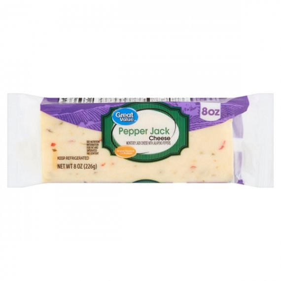 Great Value Pepper Jack Cheese, 8 oz, 8 image