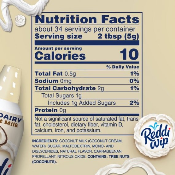 Reddi-wip Non-Dairy Made with Coconut Milk Vegan Whipped Topping, 6 oz., 9 image