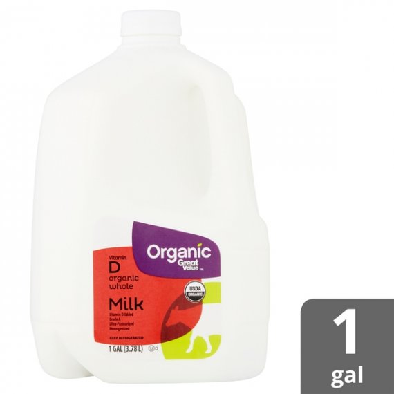 Great Value Organic Whole Milk, 1 gal, 10 image