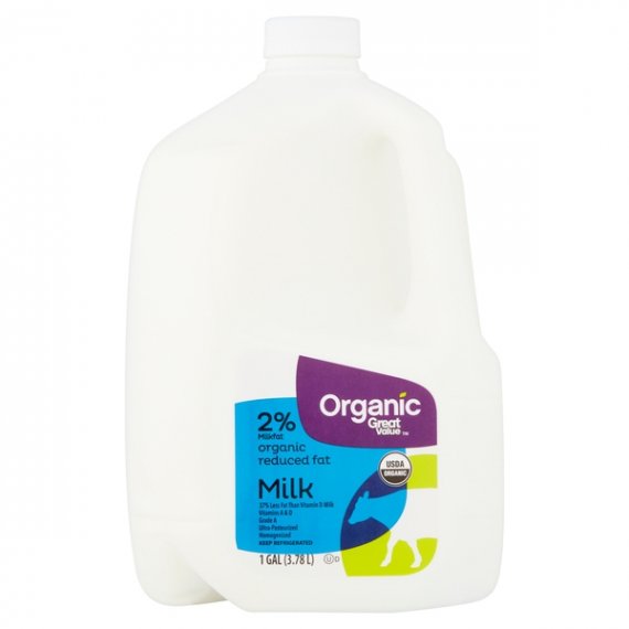 Great Value Organic Reduced Fat Milk, 1 gal, 8 image