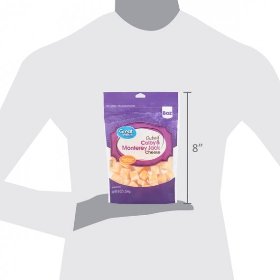 Great Value Cubed Colby & Monterey Jack Cheese, 8 oz, 7 image