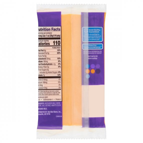 Great Value Medium Cheddar Cheese, 16 oz, 9 image