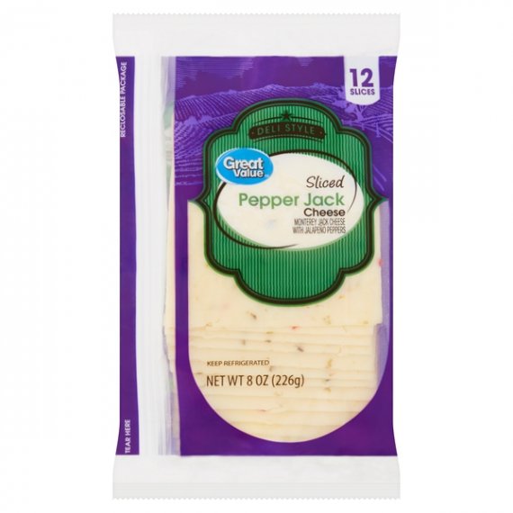Great Value Deli Style Sliced Pepper Jack Cheese, 8 oz, 12 count, 3 image