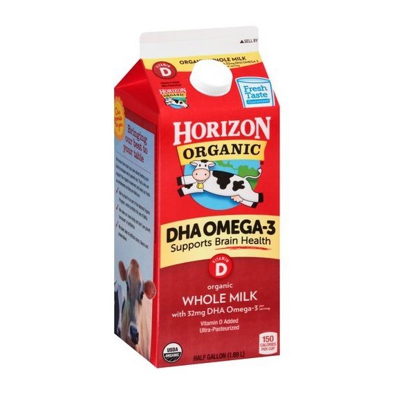 Horizon Organic Whole Milk, Half Gallon