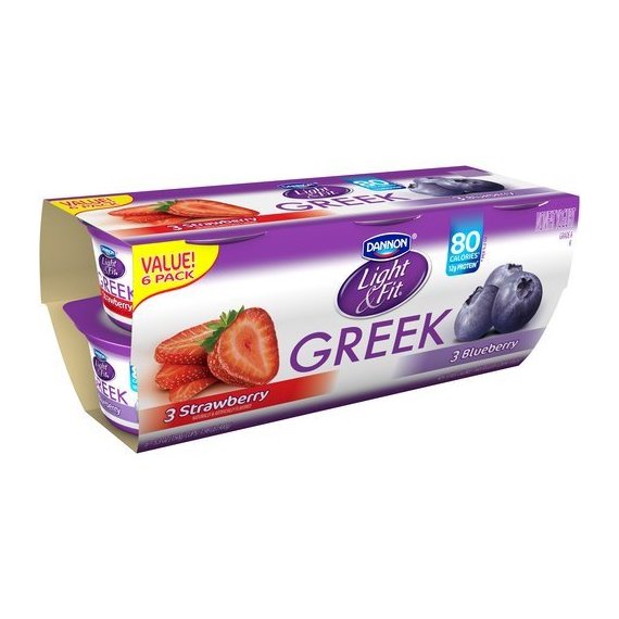 Light & Fit Nonfat Greek Strawberry & Blueberry Yogurt, 5.3 Oz., 6 ct, 2 image