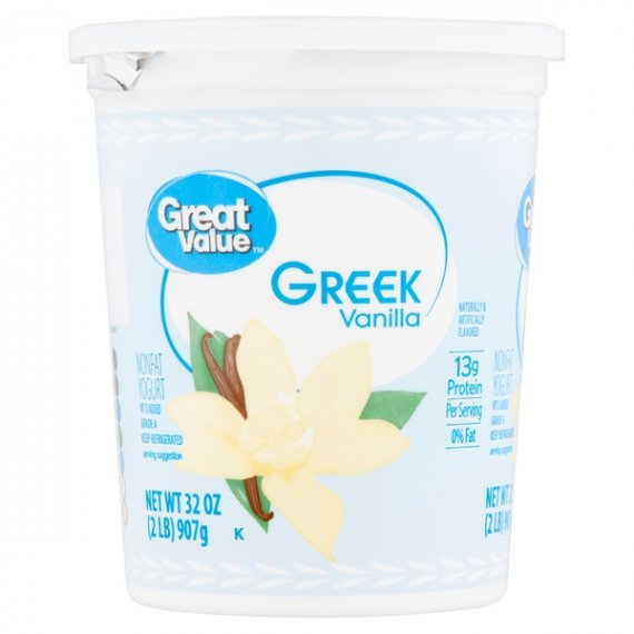 Great Value Greek Vanilla Nonfat Yogurt, 32 oz, 8 image