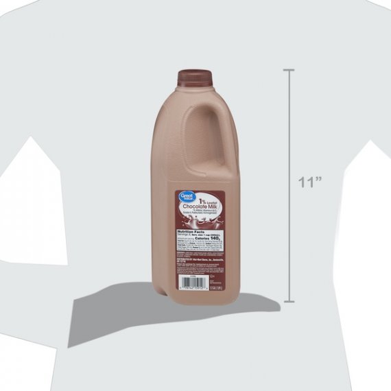 Great Value 1% Chocolate Milk, Half Gallon, 7 image