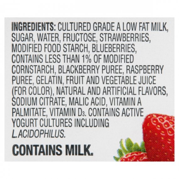 Great Value Original Mixed Berry Lowfat Yogurt, 6 oz, 4 count, 5 image