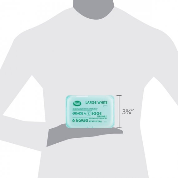 Great Value Large White Eggs, 6 count, 12 oz, 6 image