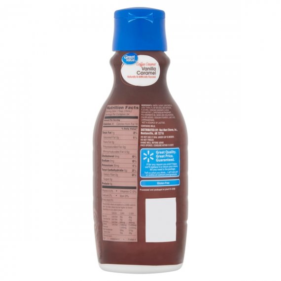 Great Value Vanilla Caramel Coffee Creamer, 32 fl oz, 9 image