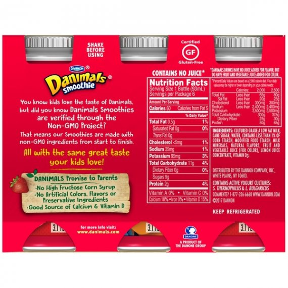 Danimals Strawberry Explosion Smoothie 3.1 Fl. Oz., 6 Count, 8 image