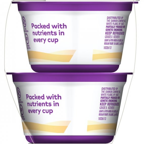 Dannon® Light & Fit® Greek Vanilla Nonfat Yogurt 4-5.3 oz. Cups, 2 image