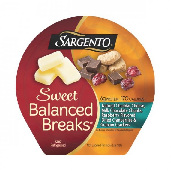 Sargento, Sweet Balanced Breaks Cheddar Cheese/Milk Chocolate Chunks/Raspberry Flavored Dried Cranberries/ Graham Crackers Snacks, 1.5 Oz., 3 Count