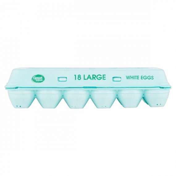 Great Value Large White Eggs, 18 count, 36 oz, 3 image