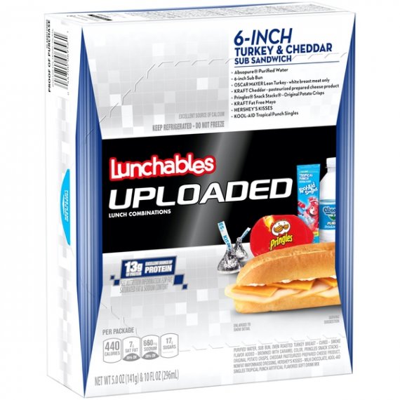 Lunchables Uploaded with Turkey & Cheddar Sub Sandwich, 15 oz Box, 4 image