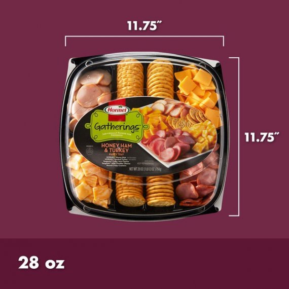 Hormel Gatherings Honey Ham and Turkey Party Tray; 28 oz.; Sargento Cheese, Honey Ham, Smoked Turkey, 7 image
