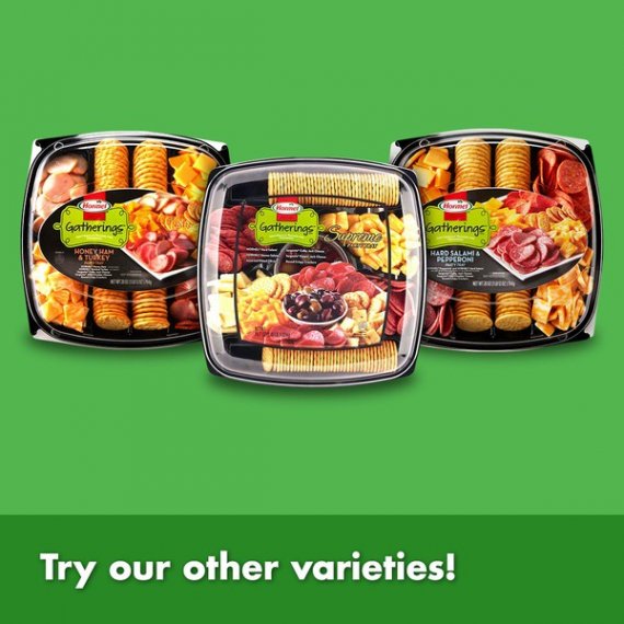 Hormel Gatherings Honey Ham and Turkey Party Tray; 28 oz.; Sargento Cheese, Honey Ham, Smoked Turkey, 8 image