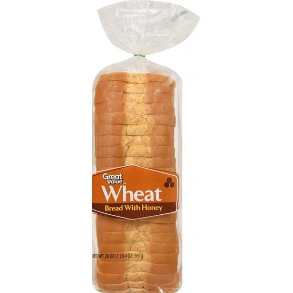 Great Value Wheat Bread with Honey, 20 oz